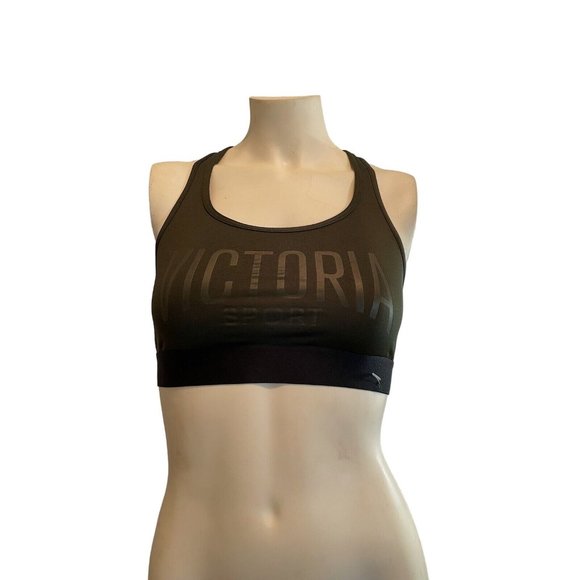 Victoria's Secret Women's Dk Olive Green The Player Racerback Sport Bra Sz: S - Picture 1 of 7